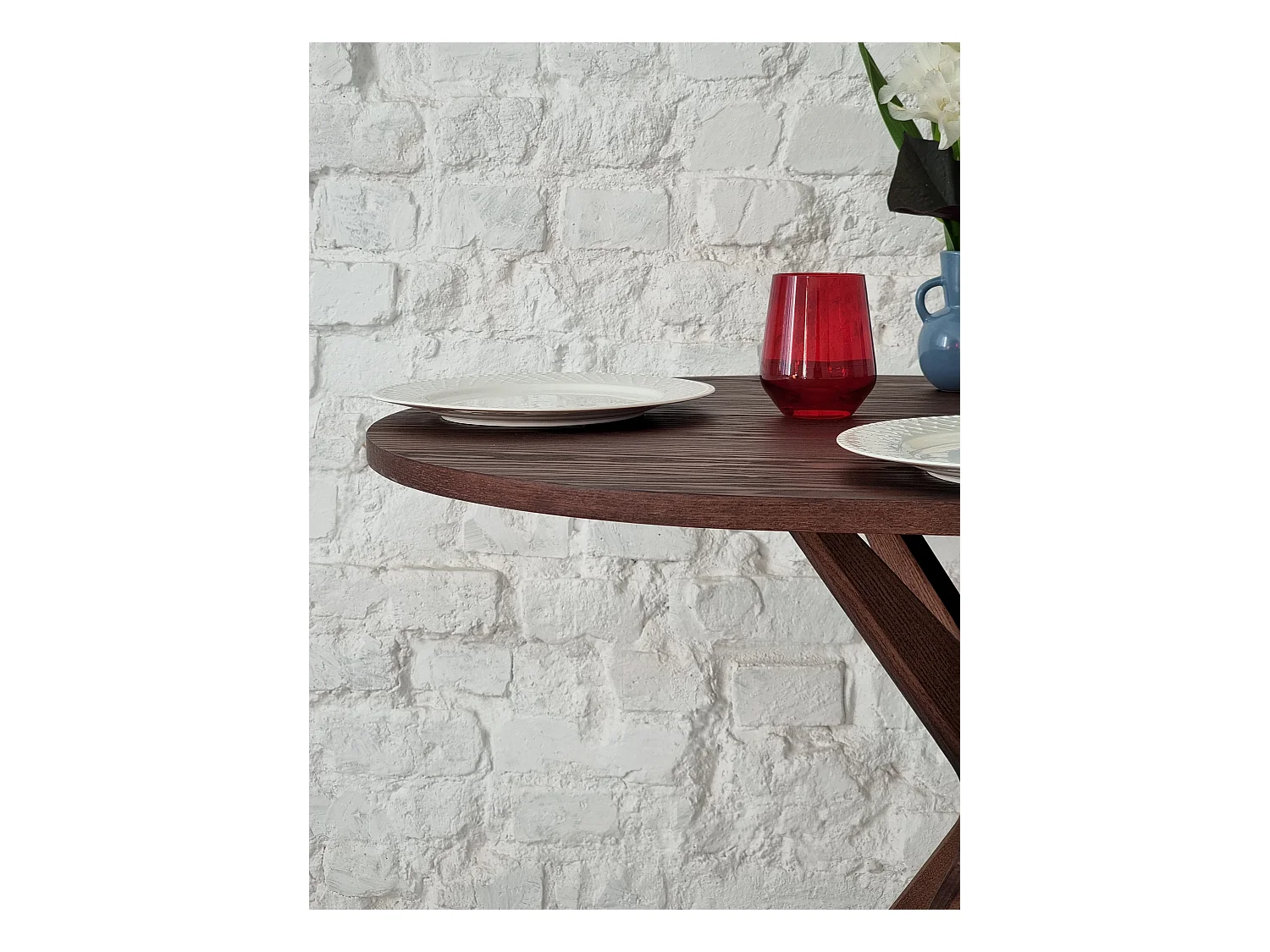 Table à manger ovale 75x100cm Jubi Noyer