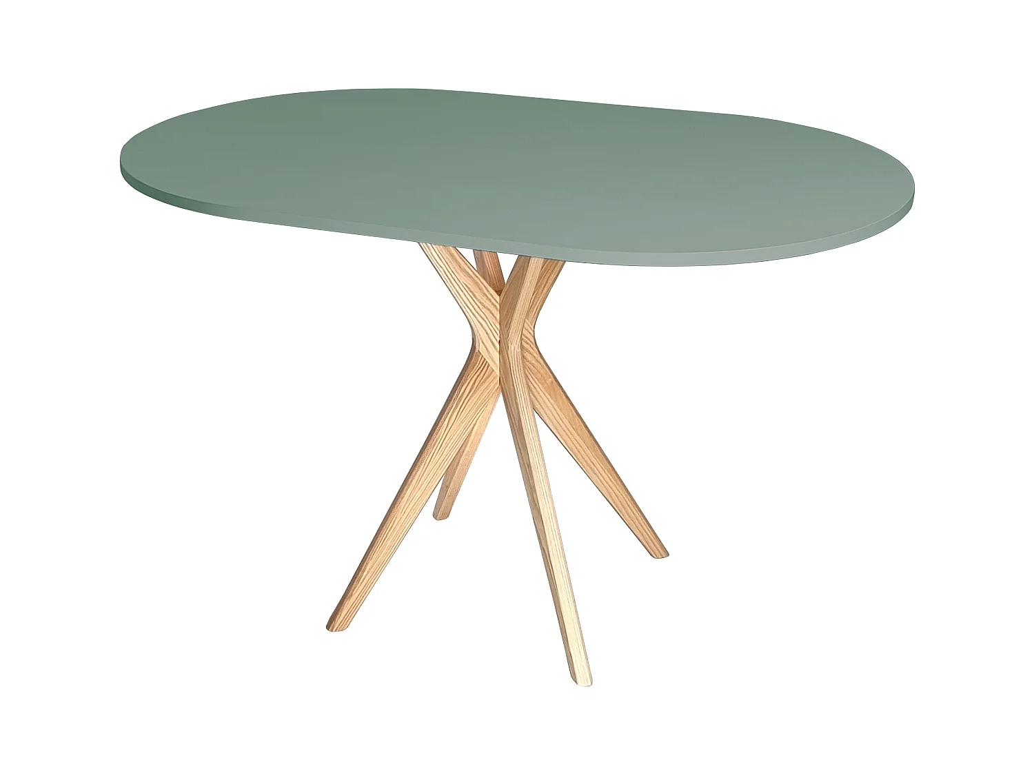 Table à manger ovale 75x100cm Jubi Vert Sauge