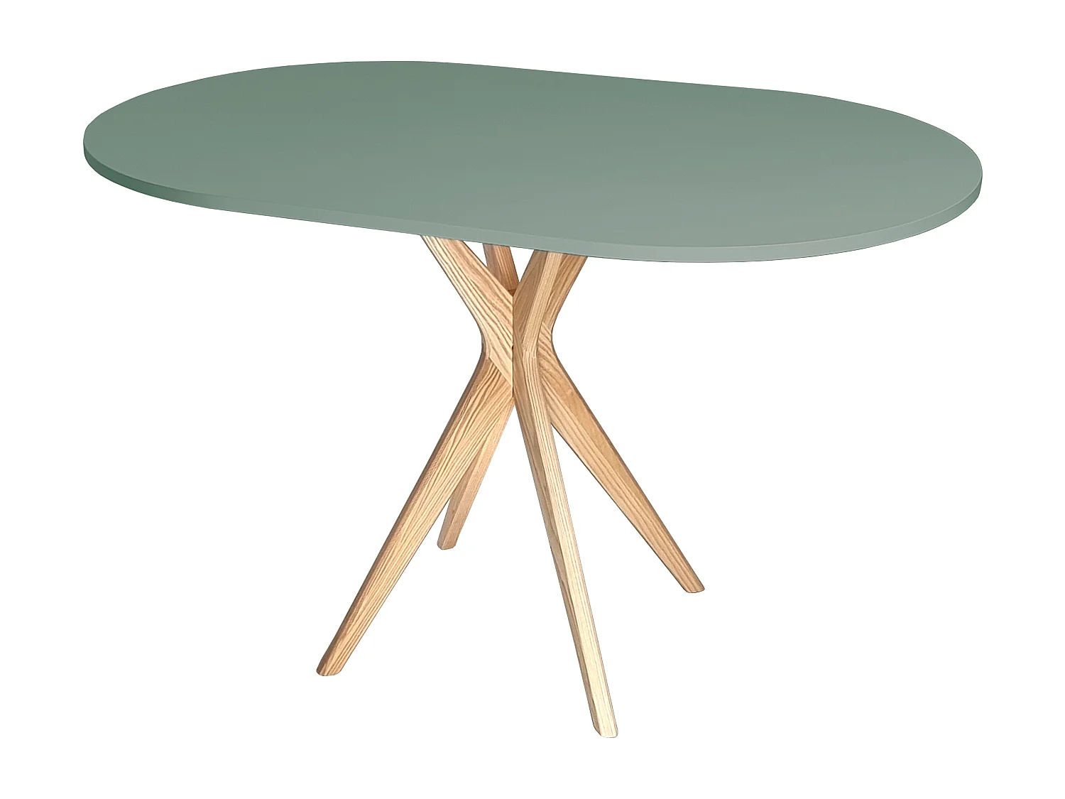 Mesa de comedor ovalada 75x100cm Jubi Verde Salvia