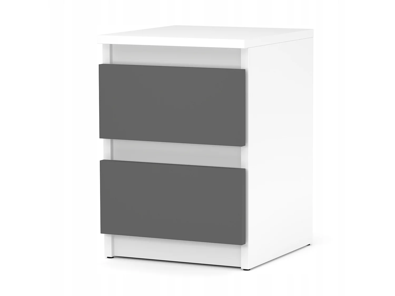 Szafka Nocna Stiv-Meble 2 Szuflady 30 CM Stolik Biały Szary Mat 30x30x40 CM 1szt.