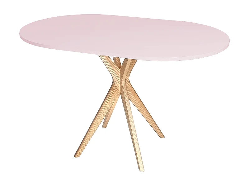 Mesa de comedor ovalada 75x100cm Jubi Rosa Polvo