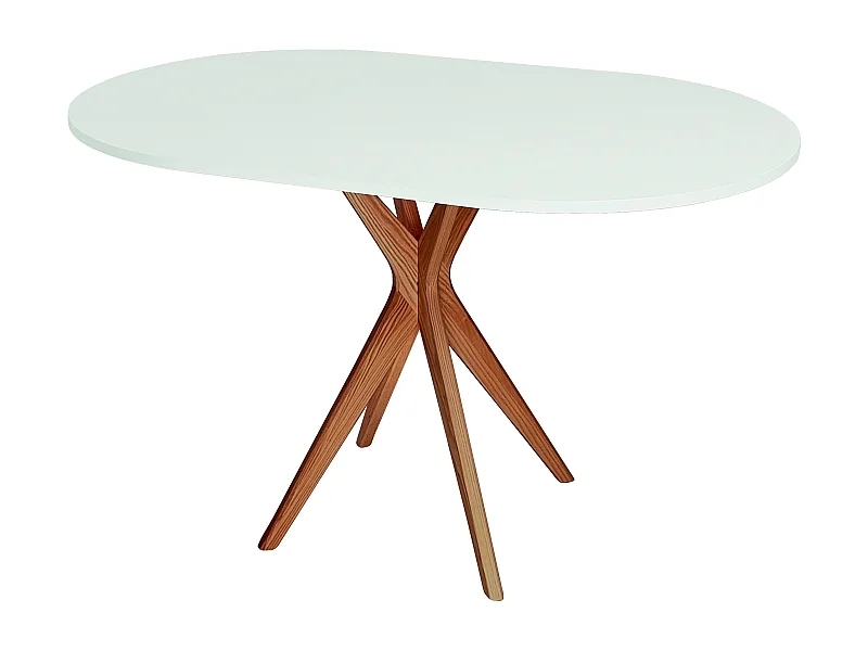 Table à manger ovale 75x100cm Jubi Menthe Éphémère Chêne