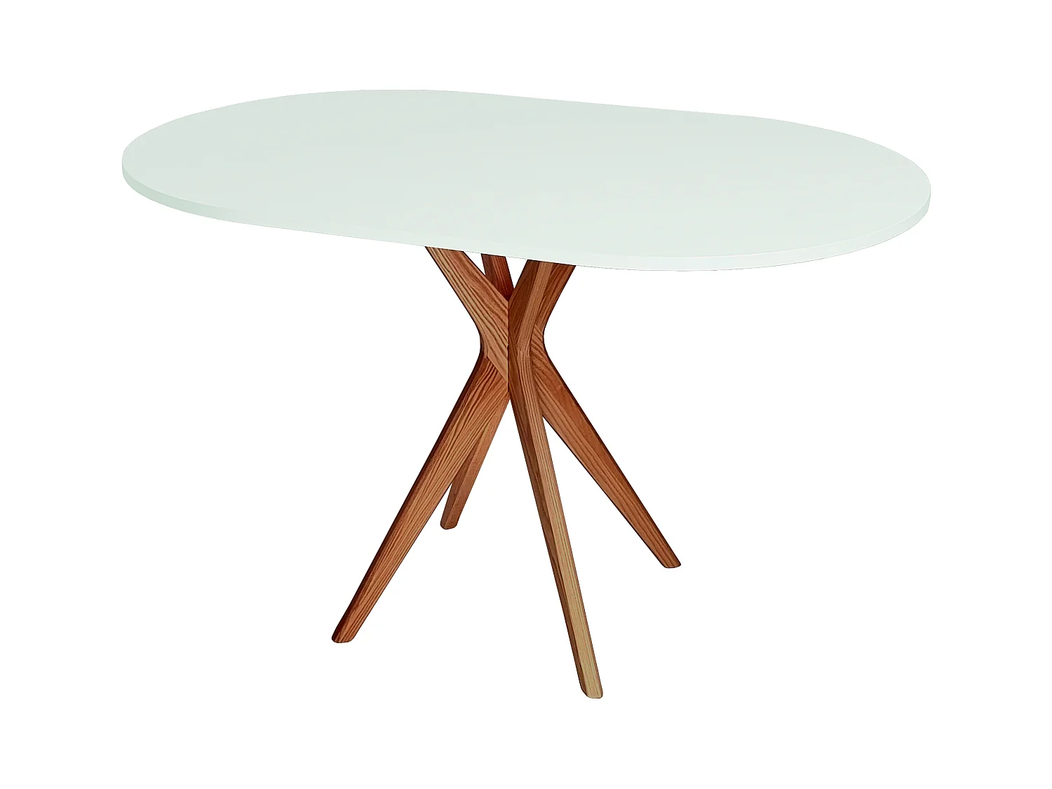 Ovaler Esstisch 75x100cm Jubi Helle Minze Eichenbeinen