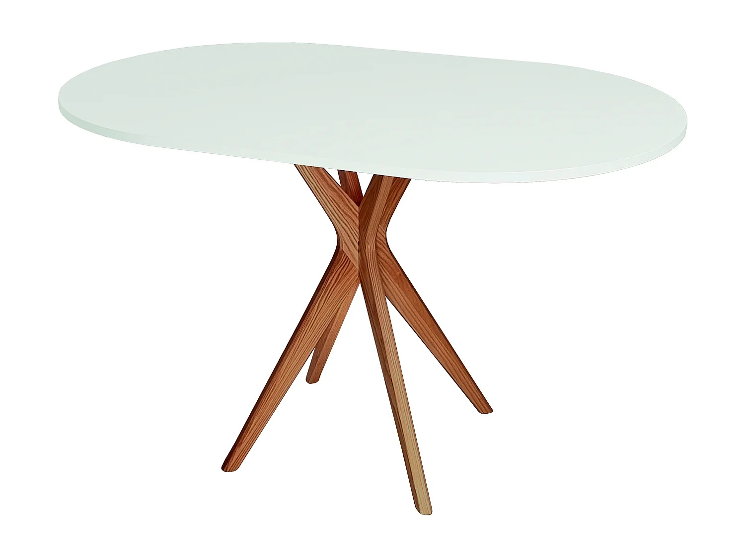 Ovaler Esstisch 75x100cm Jubi Helle Minze Eichenbeinen