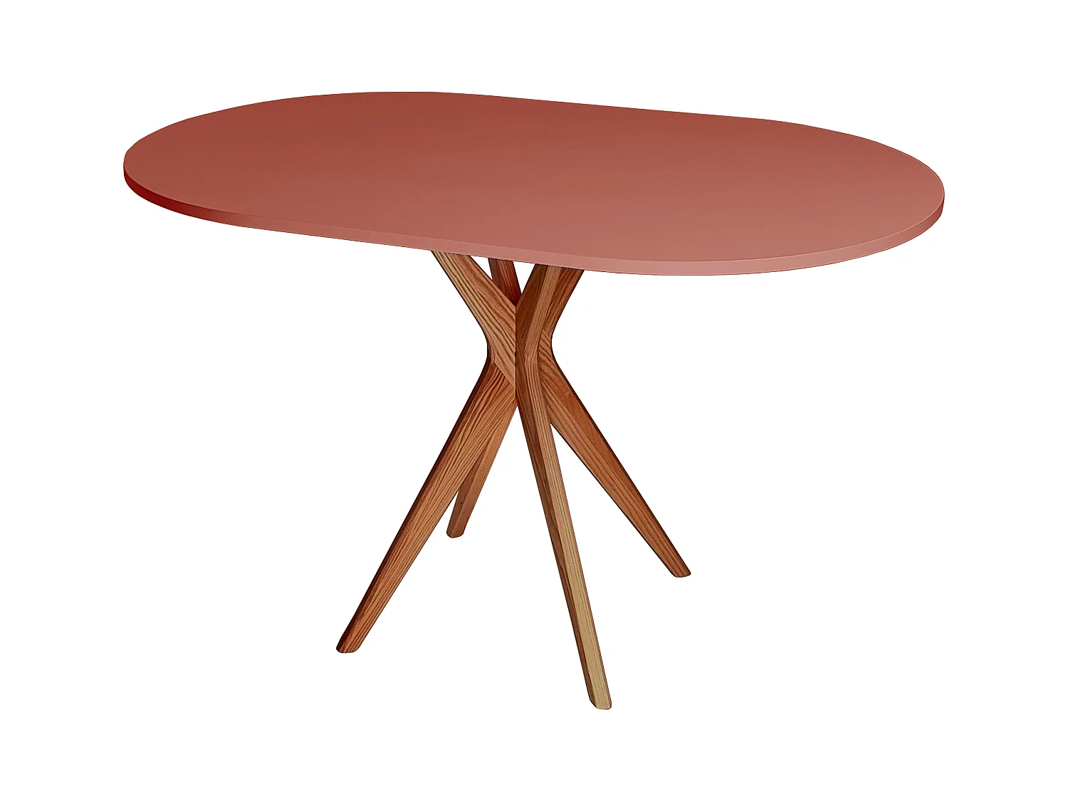Table à manger ovale 75x100cm Jubi Vieux Rose Chêne