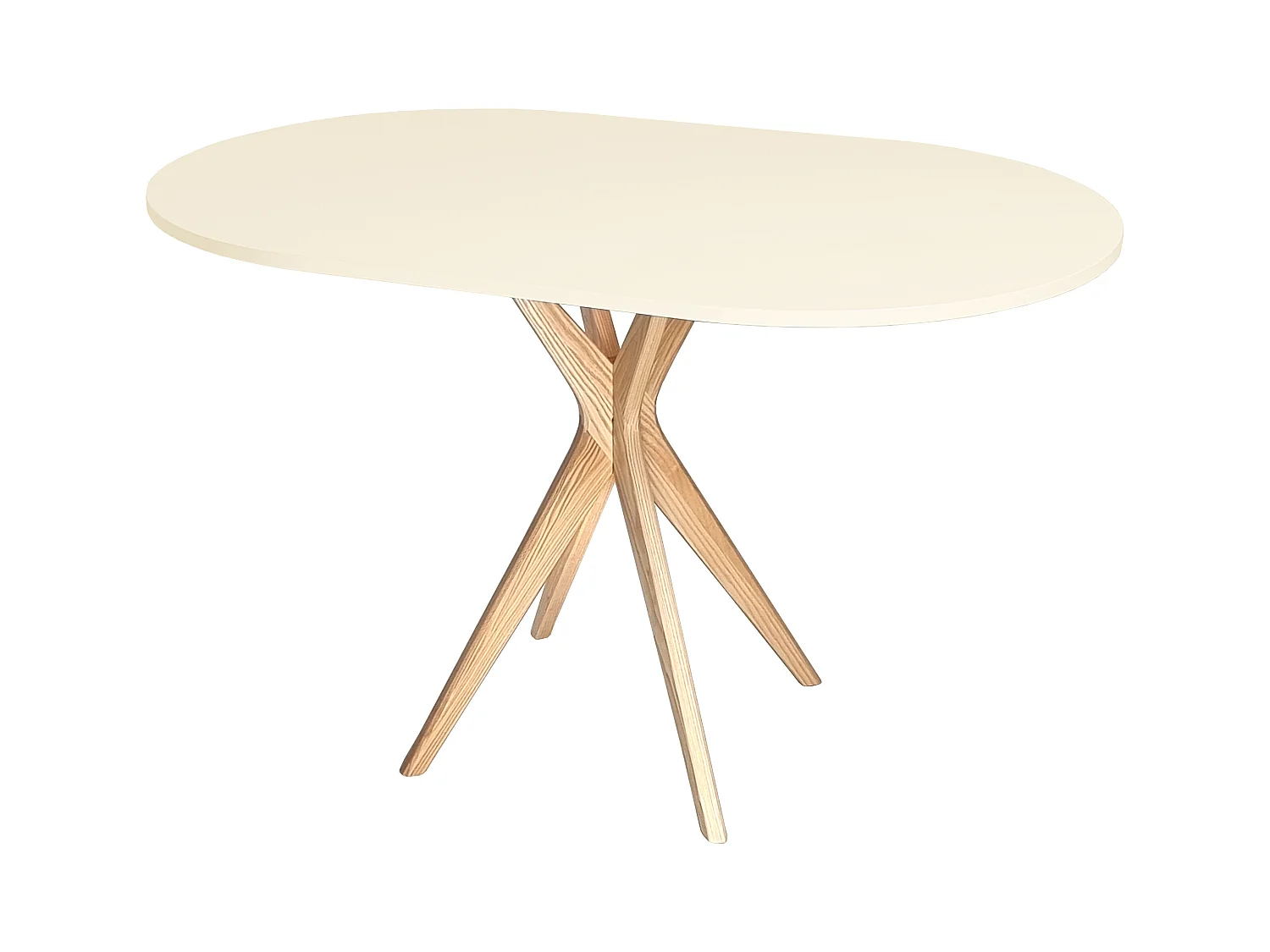 Table à manger ovale 75x100cm Jubi Blanc Craie