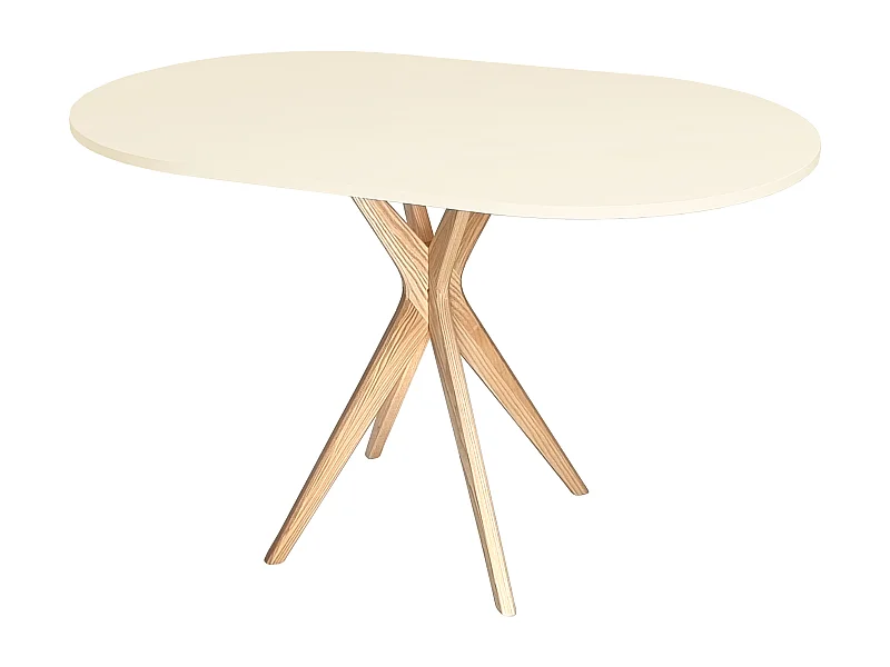 Ovale eettafel 75x100cm Jubi Krijtwit