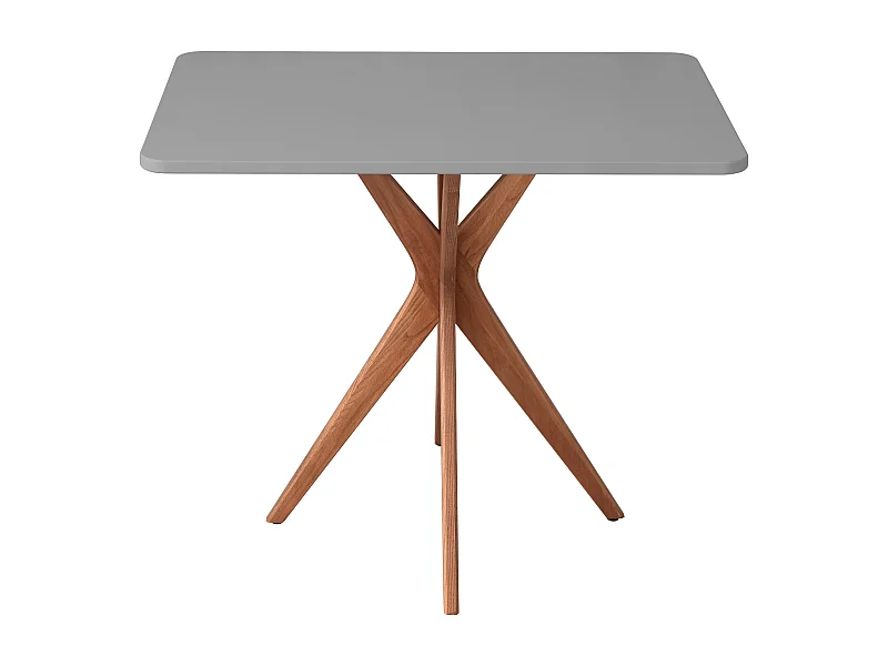 Mesa de jantar retangular pequena Jubi 55x80cm Cinza Concreto com pernas de carvalho