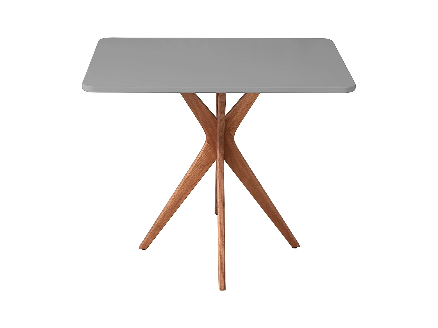 Kleine rechthoekige eettafel Jubi 55x80cm Beton Grijs met eiken poten