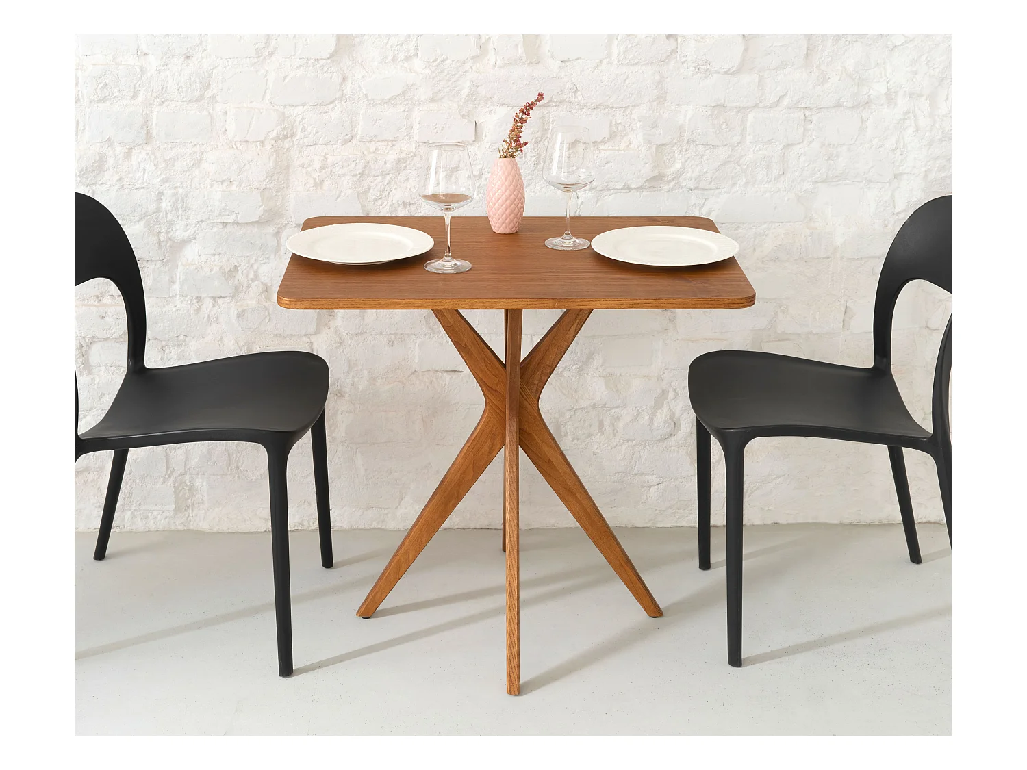 Petite table à manger rectangulaire Jubi 55x80cm Frêne