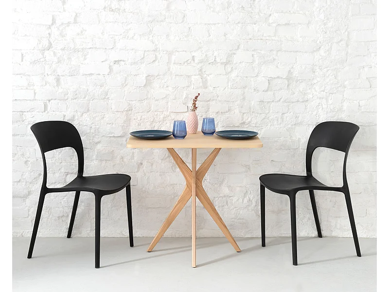 Piccolo tavolo da pranzo rettangolare Jubi 55x80cm Frassino