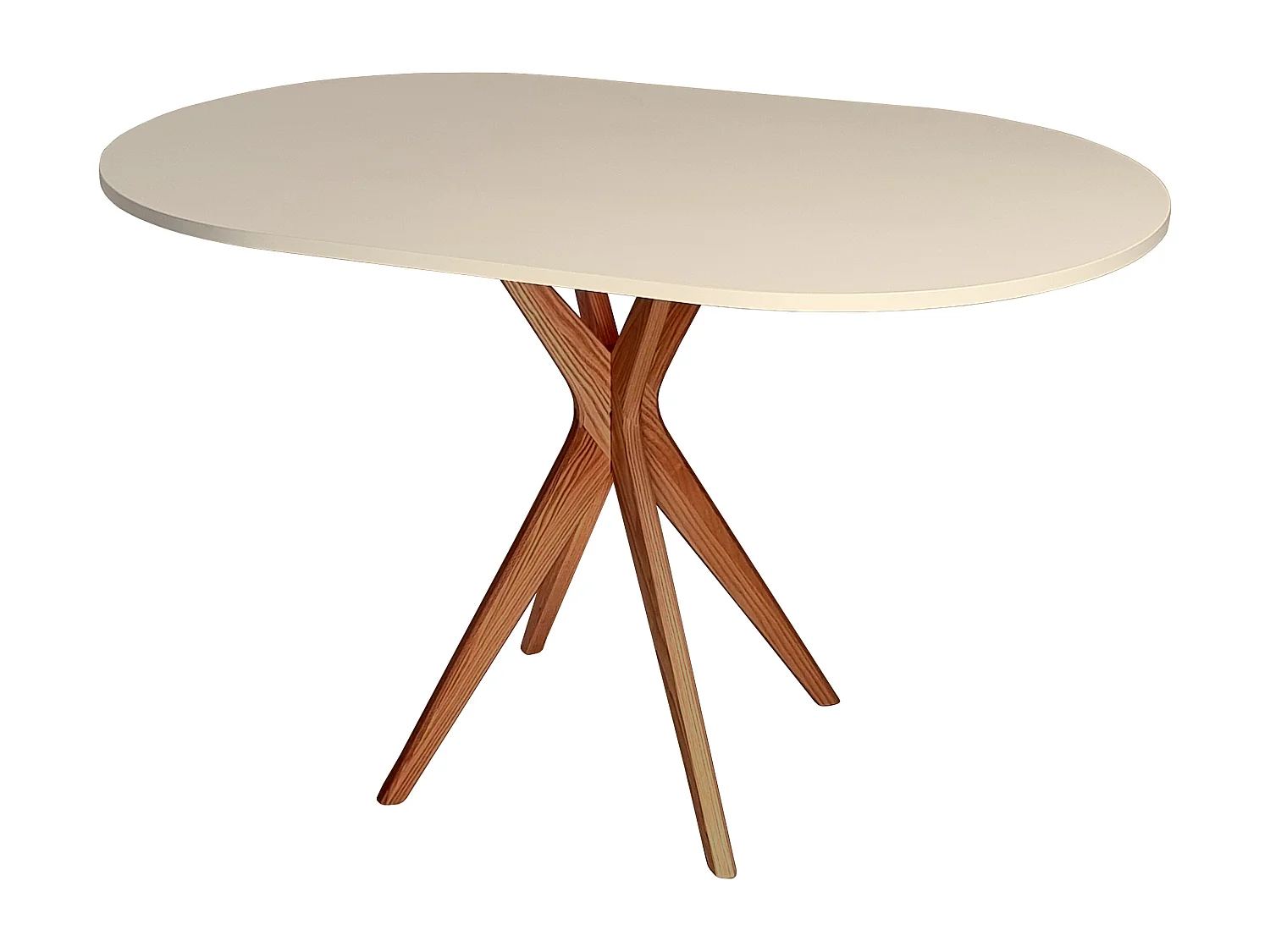 Mesa de comedor ovalada 75x100cm Jubi Marrón Beige Roble