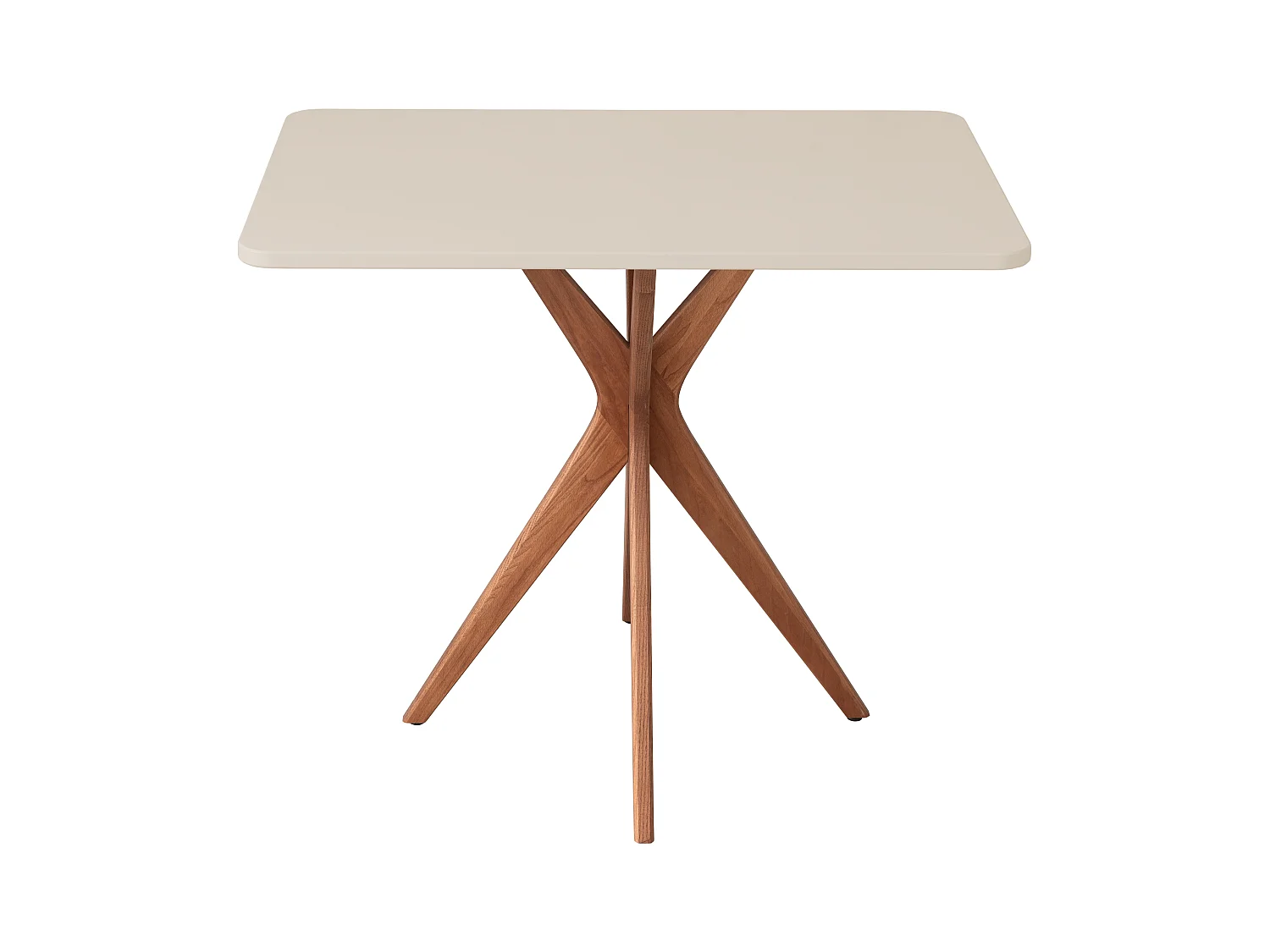 Petite table à manger rectangulaire Jubi 55x80cm Beige Brun Chêne