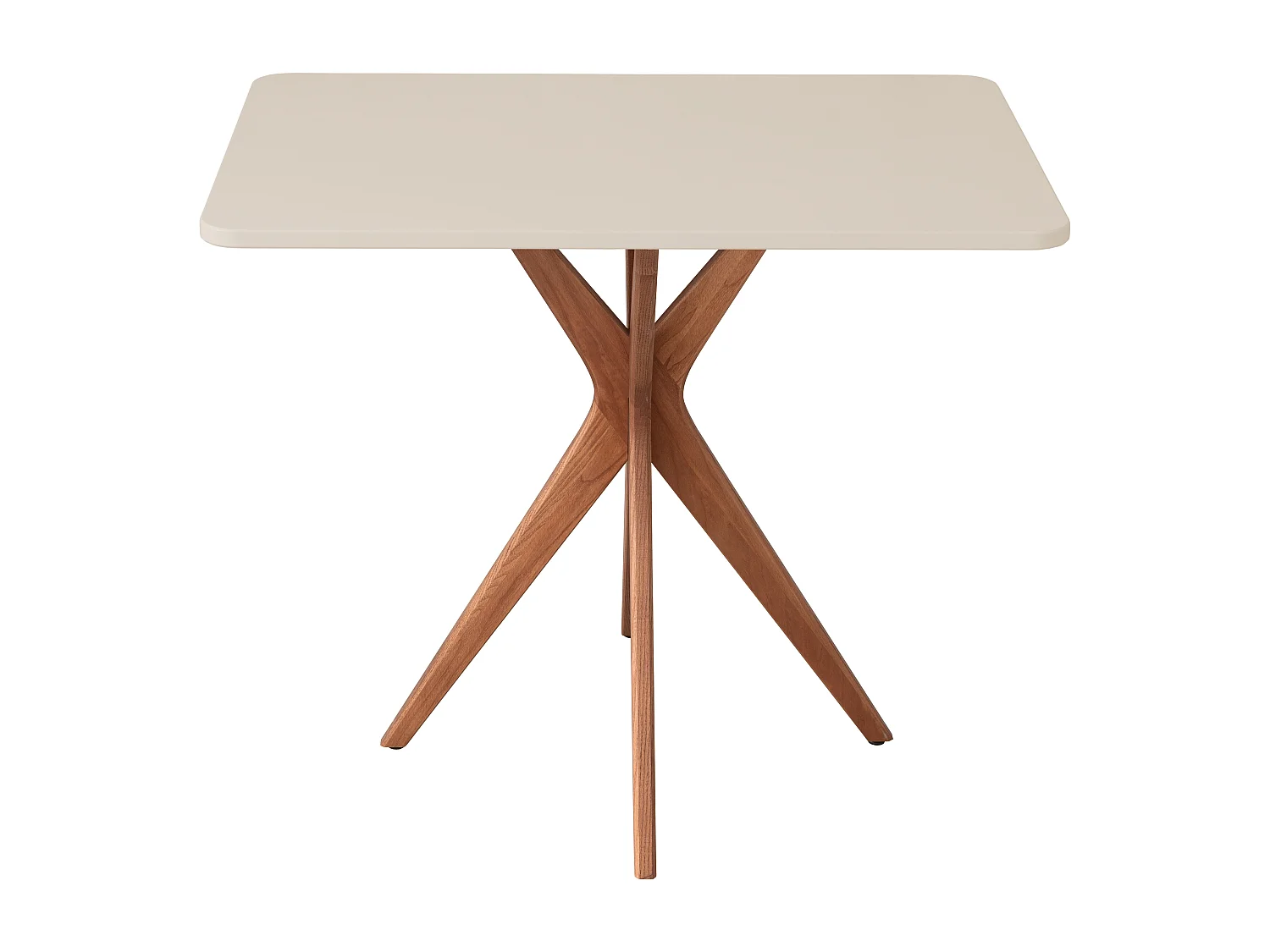 Petite table à manger rectangulaire Jubi 55x80cm Beige Brun Chêne