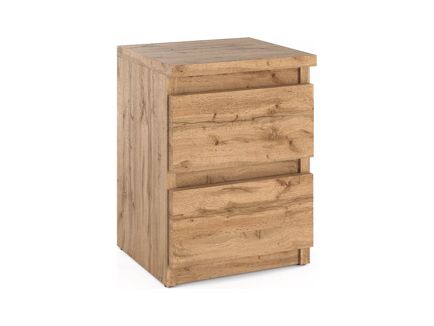 Table de chevet Chêne Wotan 30x30x42CM 2 tiroirs-meuble de nuit pour chambre à coucher