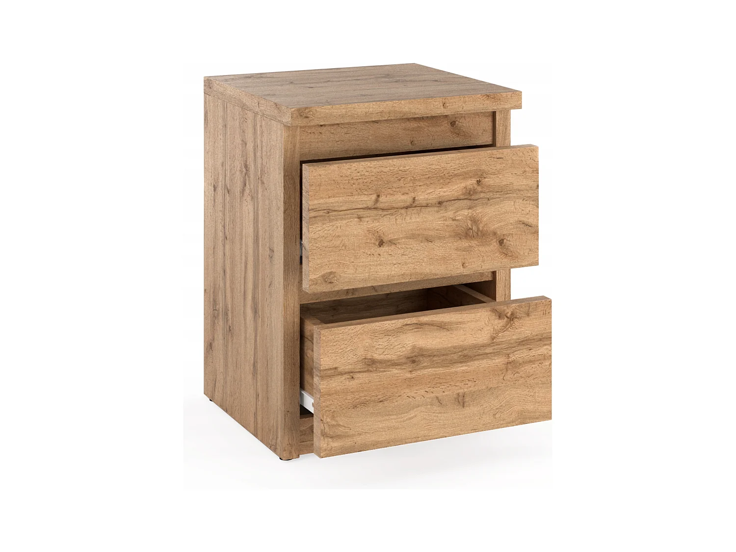 Table de chevet Chêne Wotan 30x30x42CM 2 tiroirs-meuble de nuit pour chambre à coucher