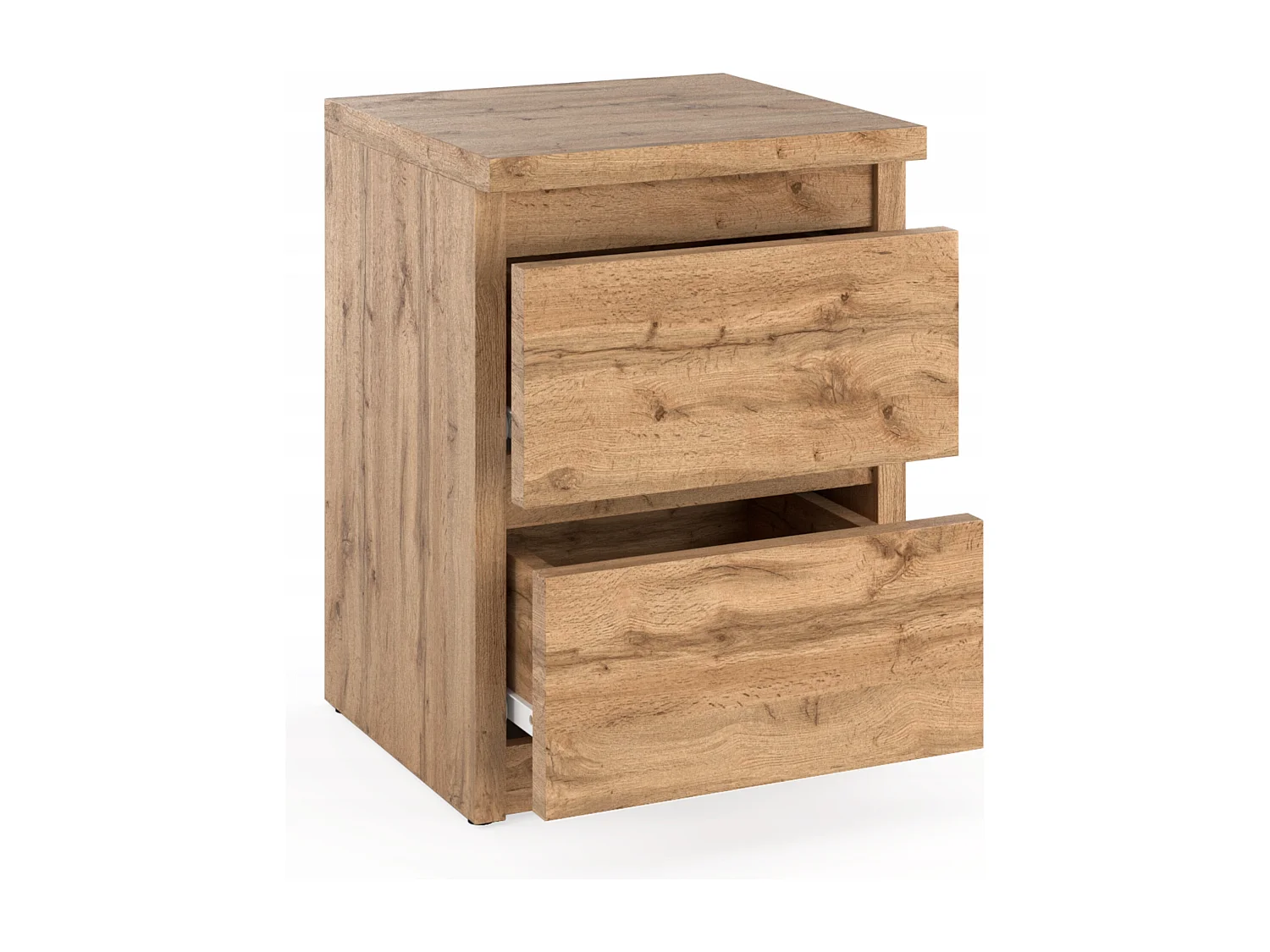 Table de chevet Chêne Wotan 30x30x42CM 2 tiroirs-meuble de nuit pour chambre à coucher