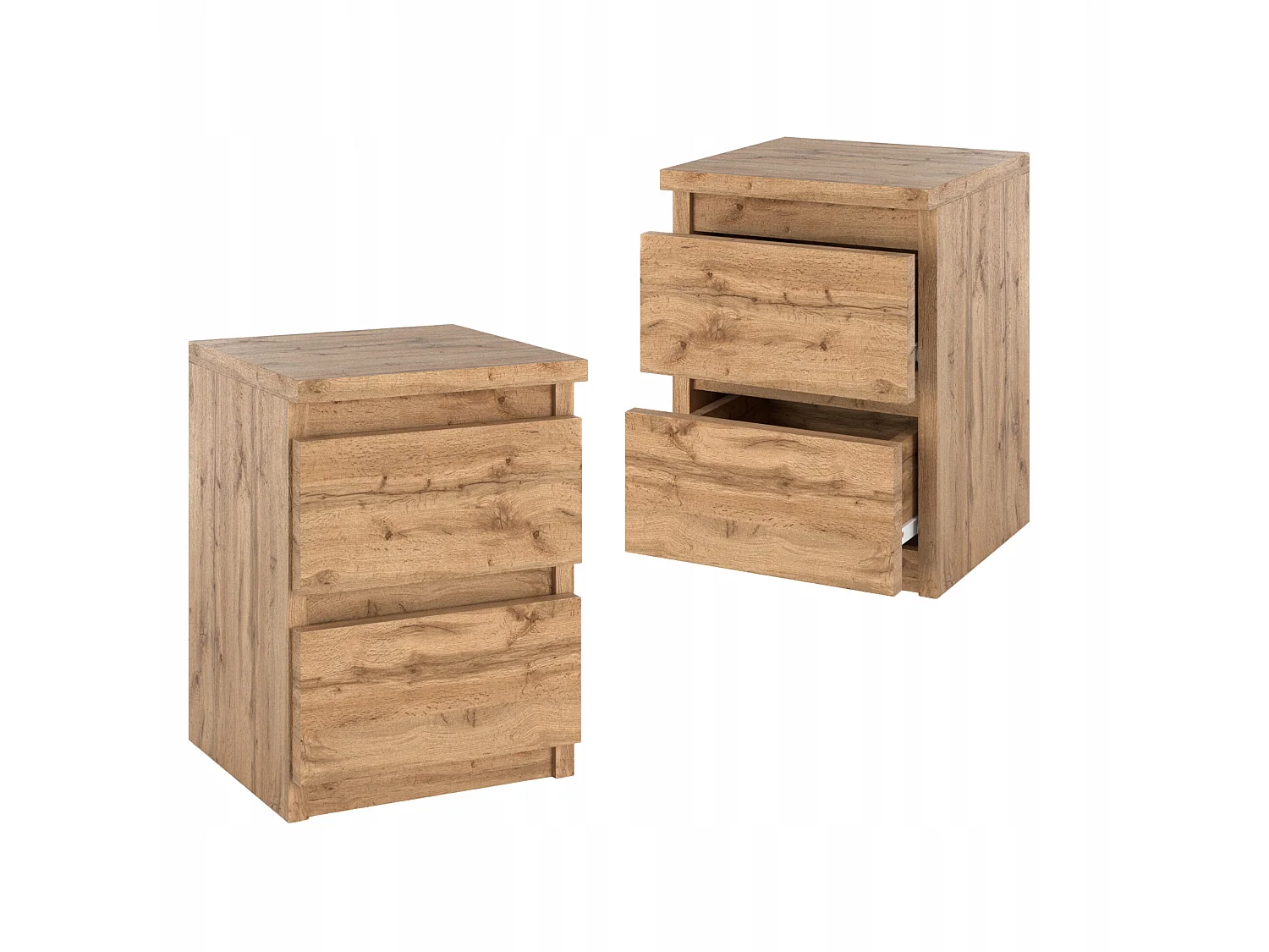 Comodino Rovere Wotan 30x30x42CM 2 cassetti -arredo camera da letto