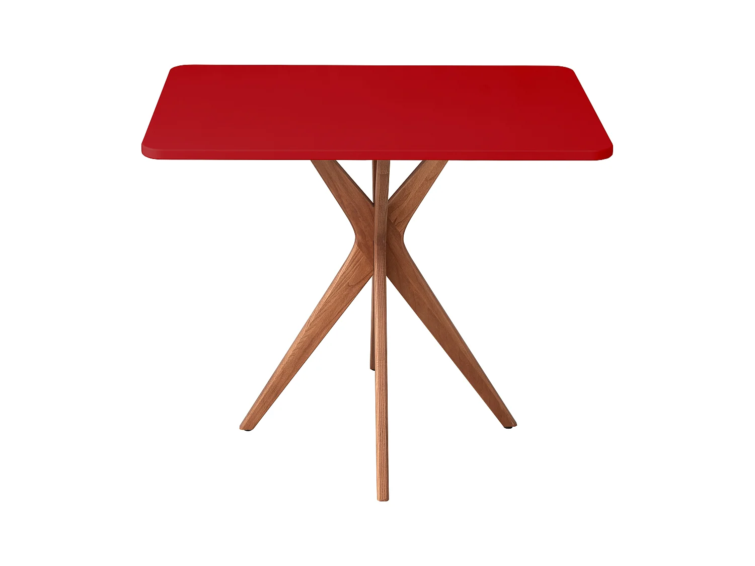 Petite table à manger rectangulaire Jubi 55x80cm Rouge Pur Chêne