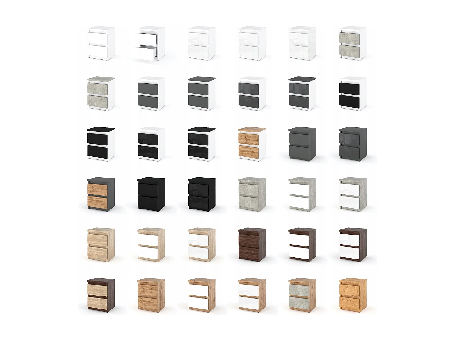 Table de chevet Chêne Sonoma 30x30x42CM 2 tiroirs-meuble de nuit pour chambre à coucher