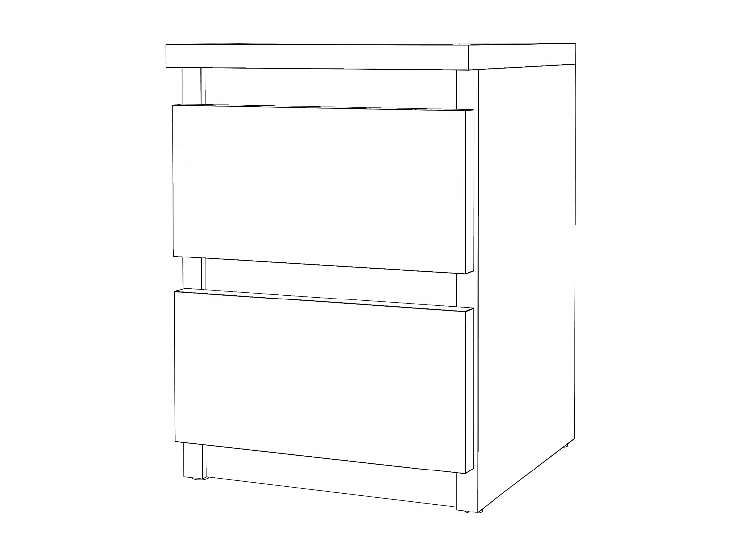 Table de chevet Chêne Sonoma 30x30x42CM 2 tiroirs-meuble de nuit pour chambre à coucher