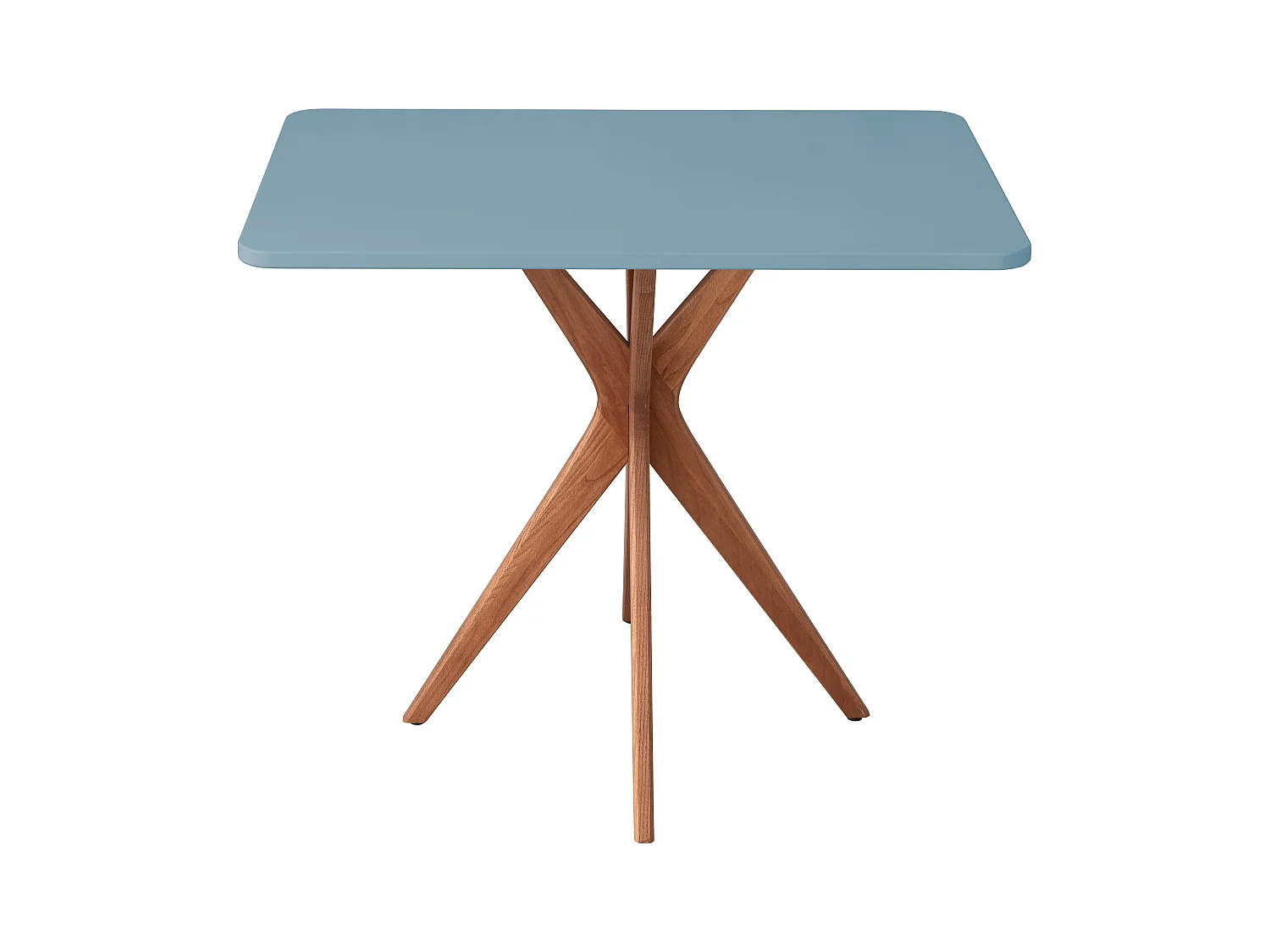 Mesa de comendor rectangular pequena Jubi 55x80cm Azul Suave Roble