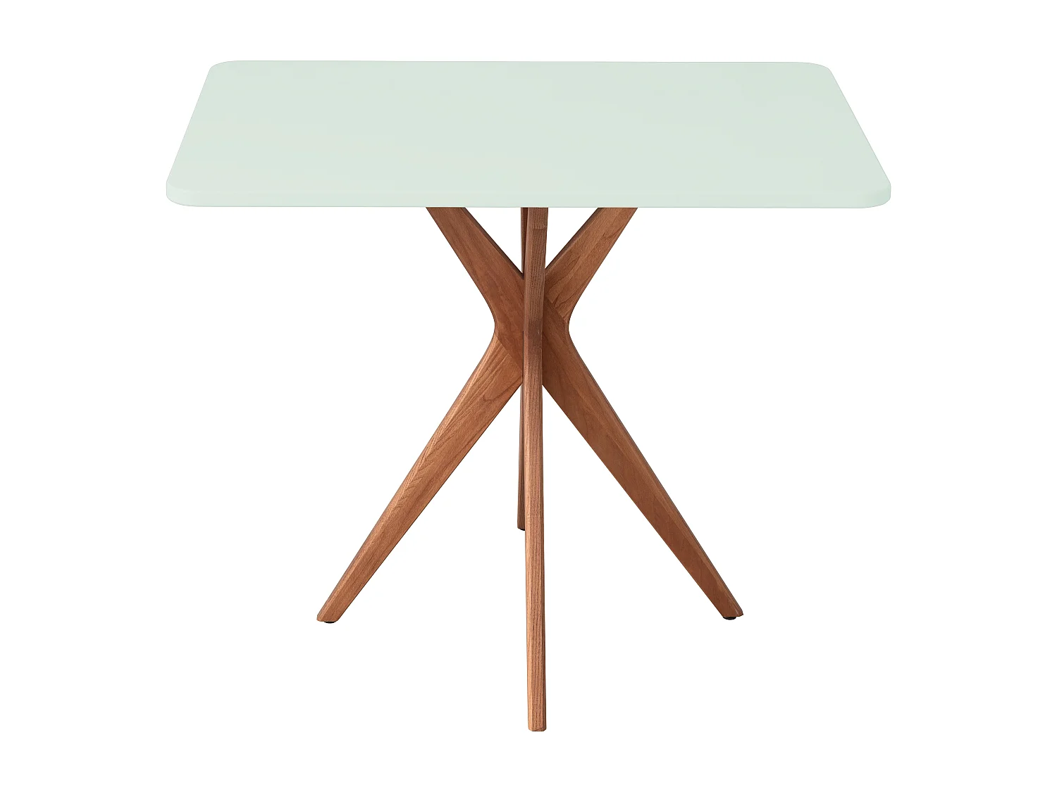 Kleiner rechteckinger Esstisch Jubi 55x80cm Helle Minze Eichenbeinen