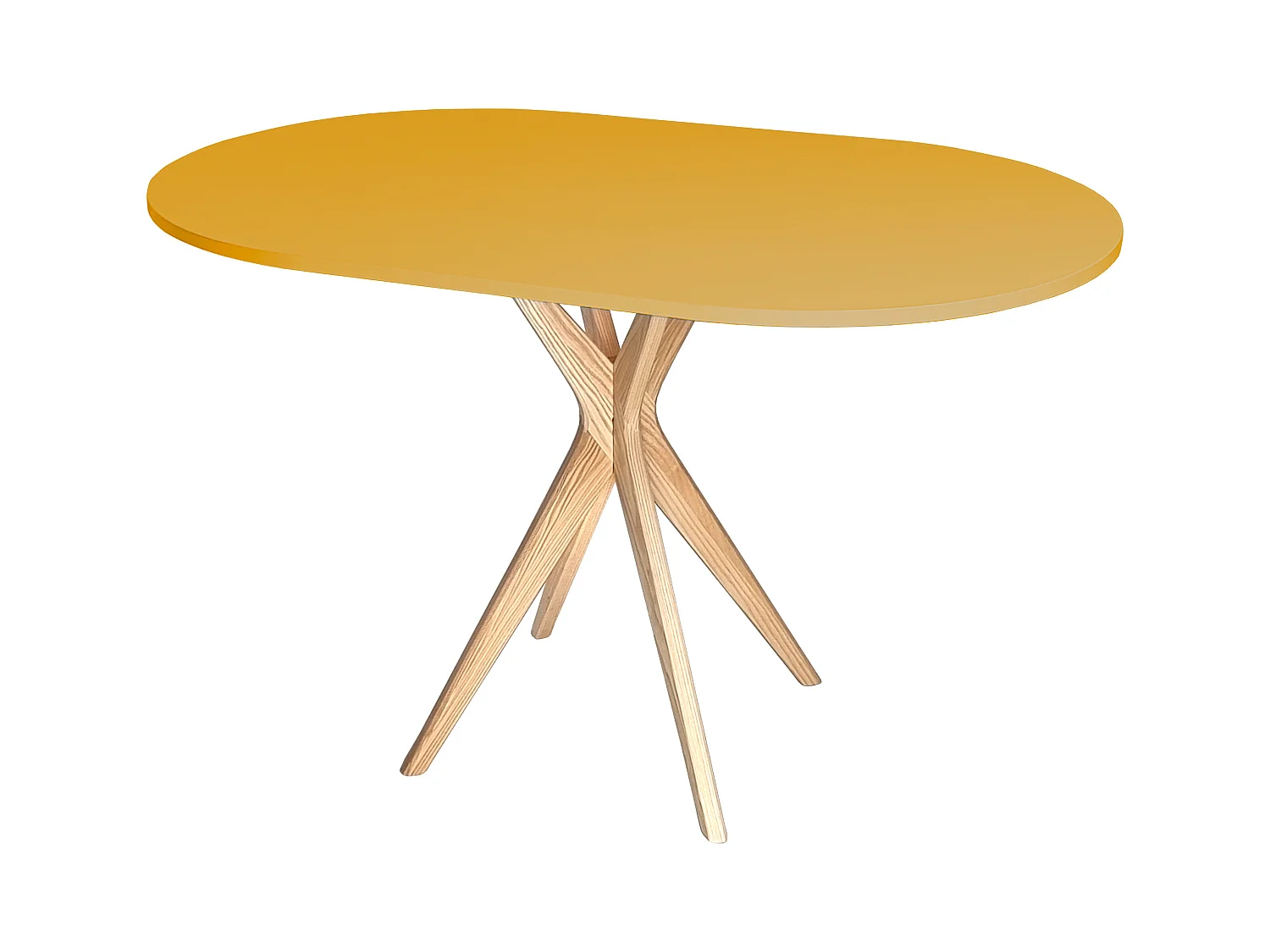 Table à manger ovale 75x100cm Jubi Jaune Genët