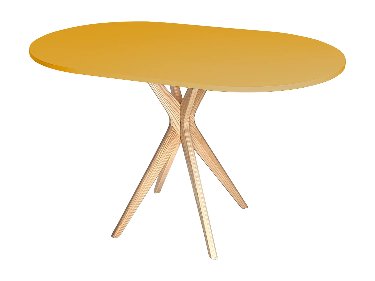 Table à manger ovale 75x100cm Jubi Jaune Genët