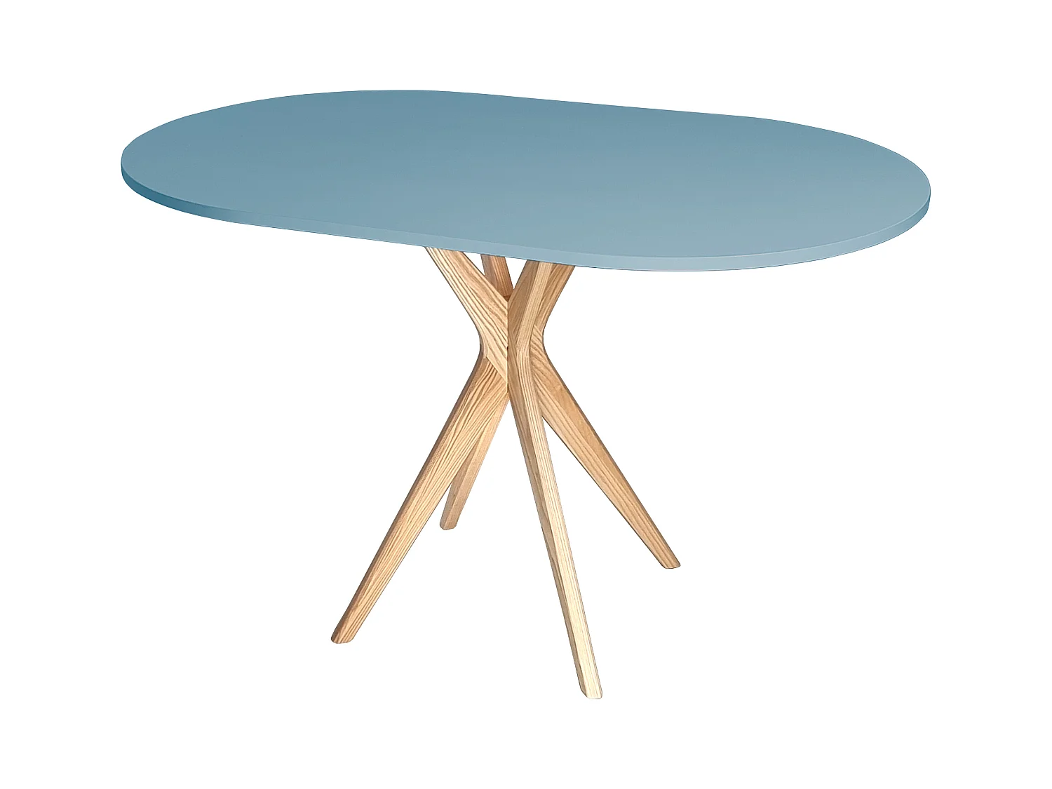 Table à manger ovale 75x100cm Jubi Bleu Doux