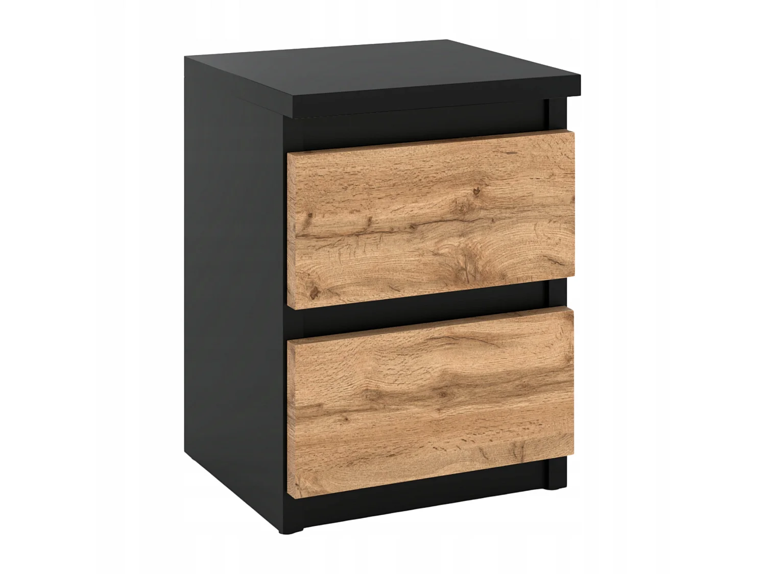 Szafka Nocna Stiv-Meble 2 Szuflady 30 CM Czarny Mat Dąb Wotan 30x30x40 CM 1szt.