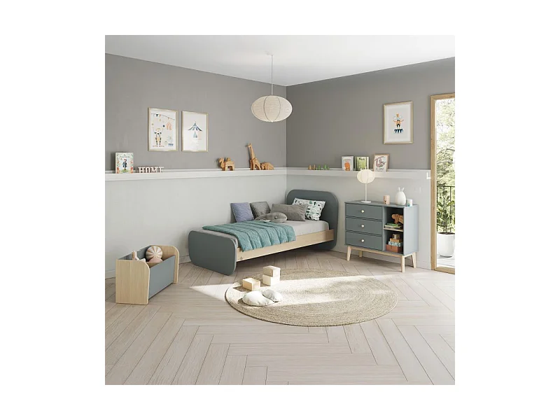 Cama juvenil Misty Breeze Verde Salvia - Oak Soft