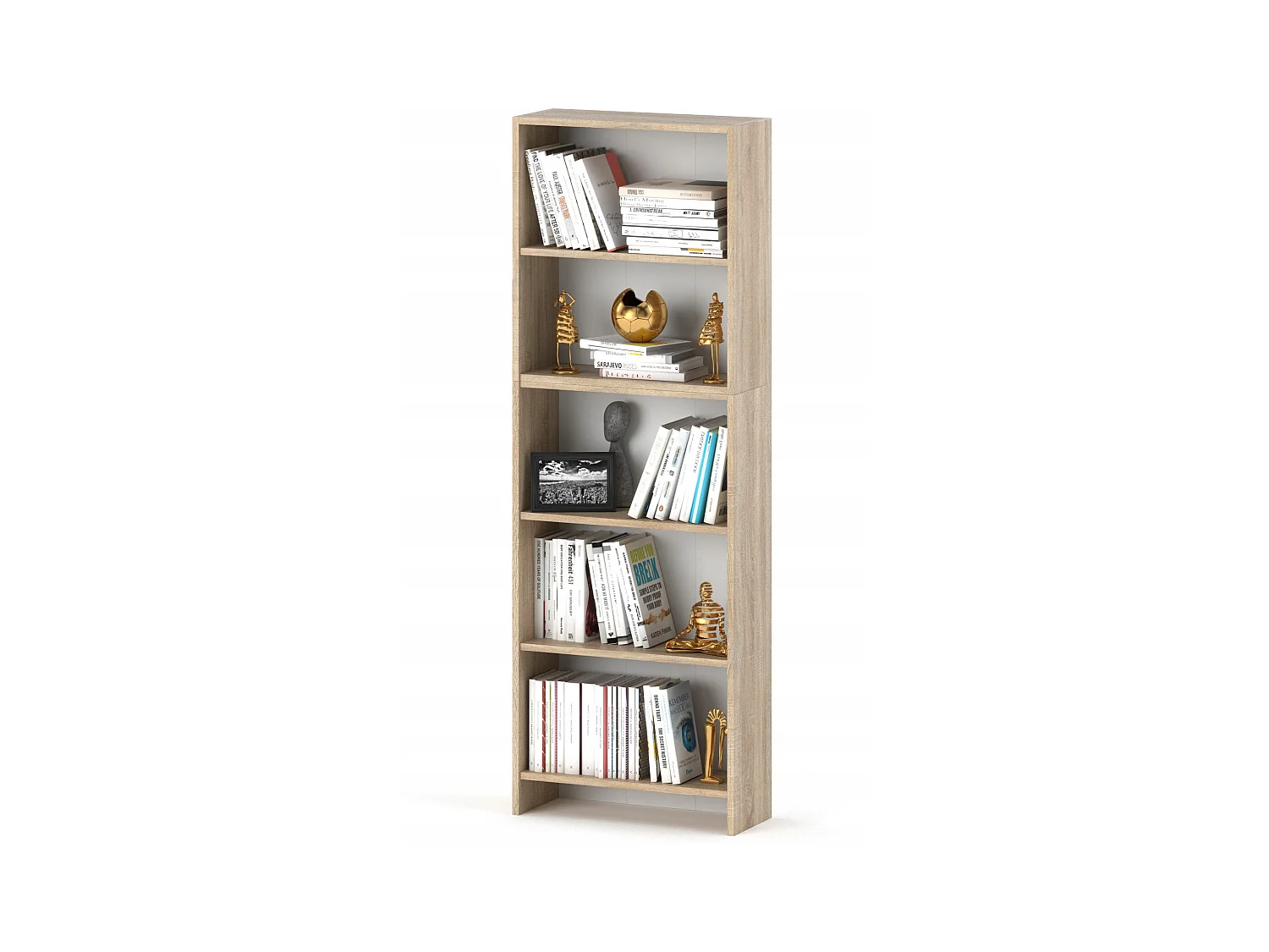 Bibliothèque -Étagère multifonction Chêne Sonoma 5 niveaux 60X30x189cm – Pour livres, jouets et accessoires de bureau