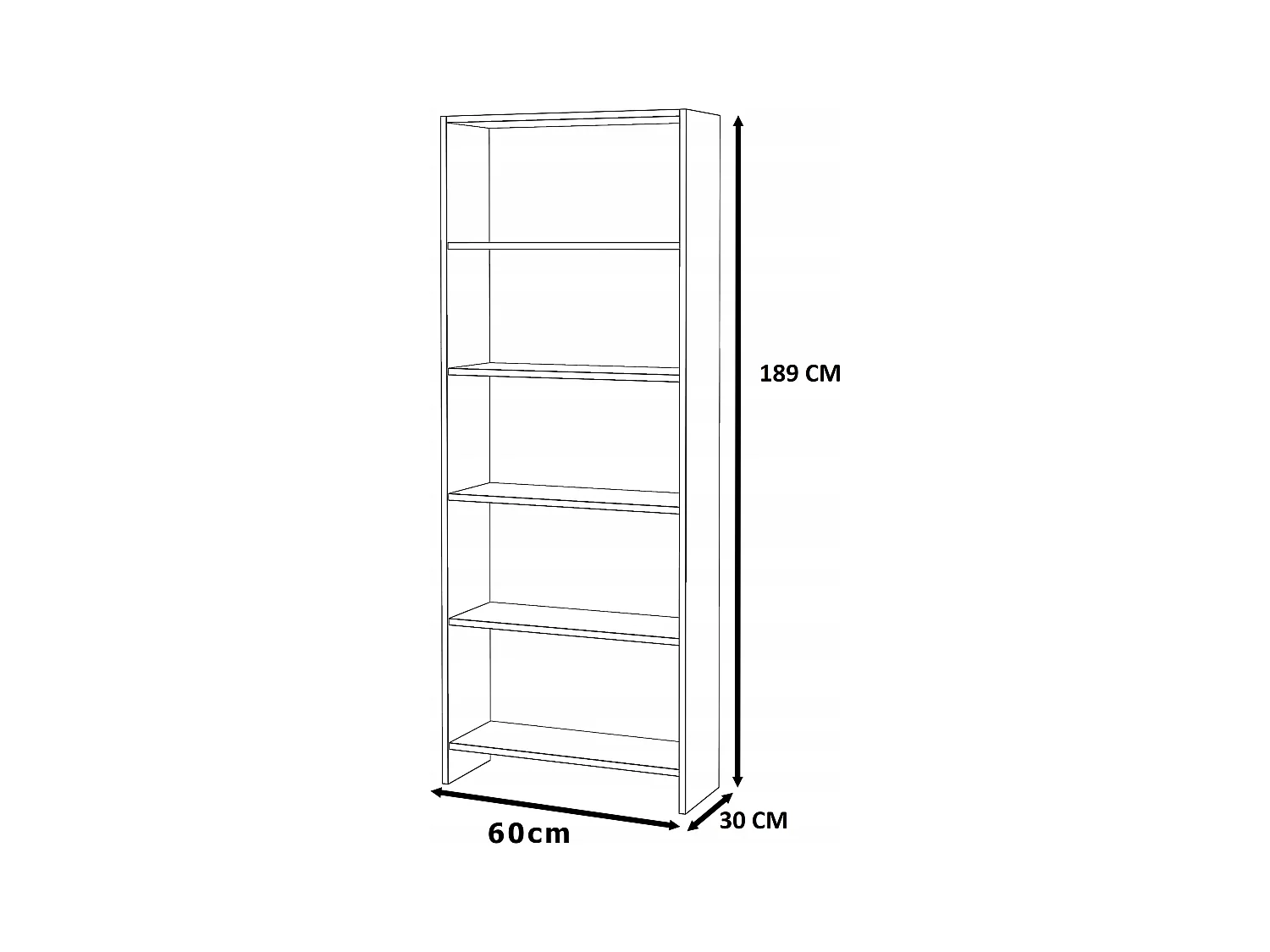 Bibliothèque -Étagère multifonction Chêne Sonoma 5 niveaux 60X30x189cm – Pour livres, jouets et accessoires de bureau