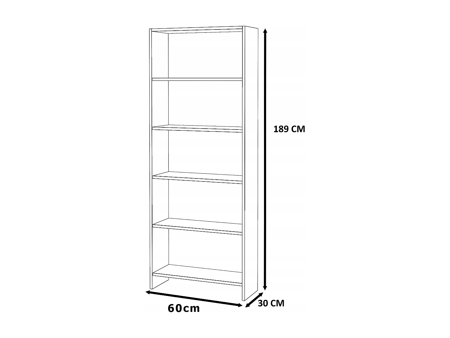 Bibliothèque -Étagère multifonction Chêne Sonoma 5 niveaux 60X30x189cm – Pour livres, jouets et accessoires de bureau
