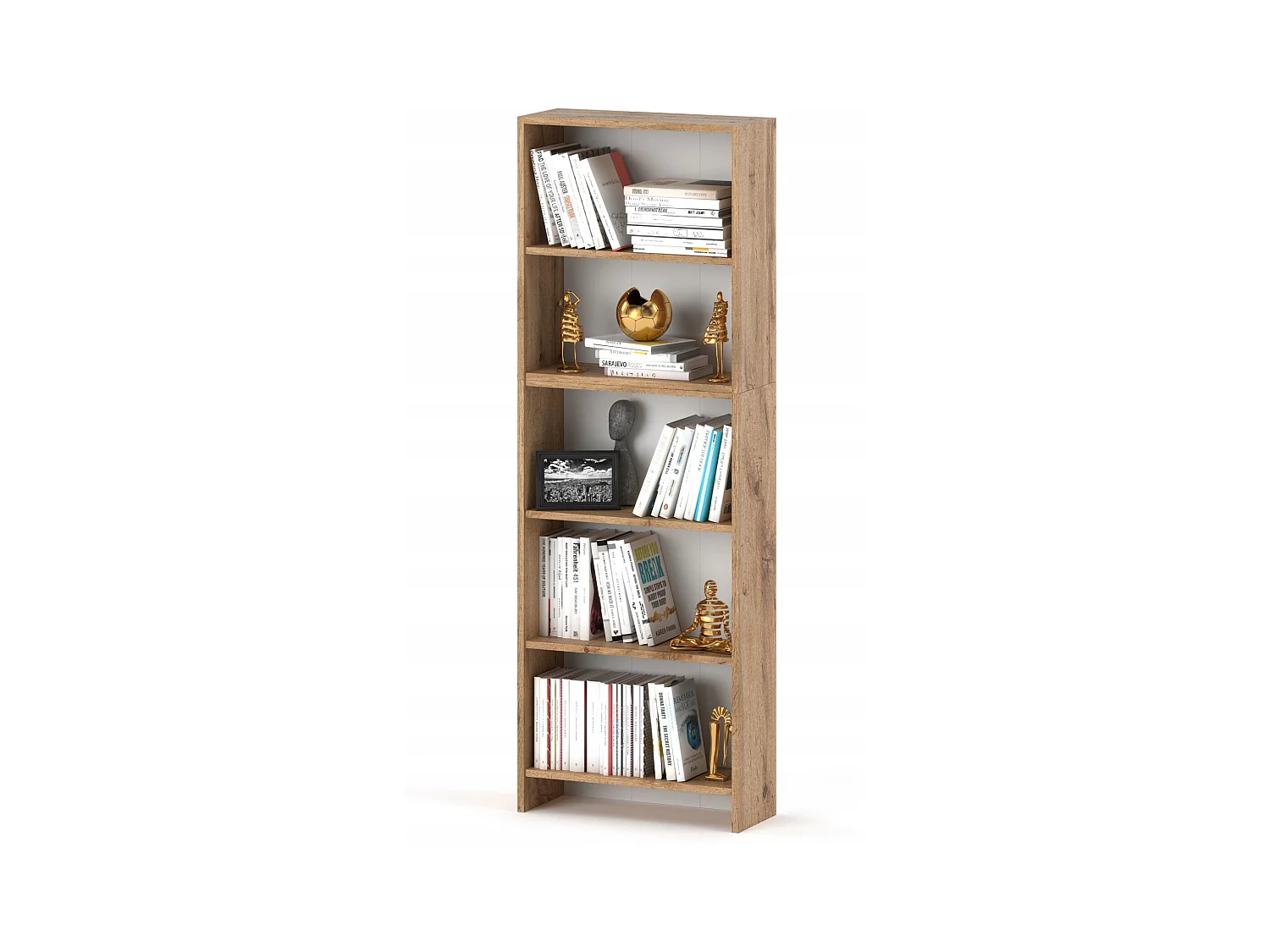 Bibliothèque -Étagère multifonction Chêne Wotan 5 niveaux 60X30x189cm – Pour livres, jouets et accessoires de bureau