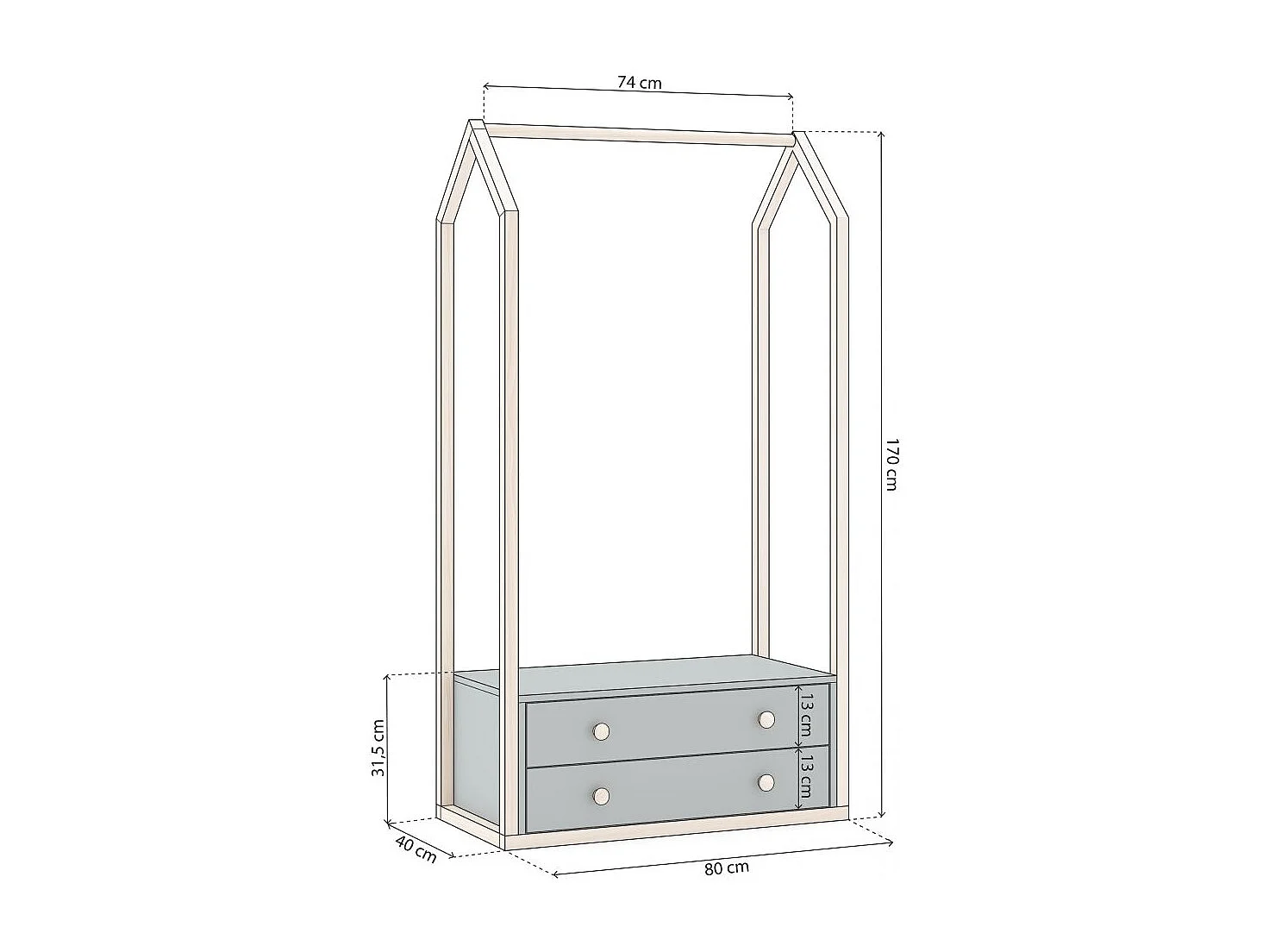 Perchero juvenil Misty Breeze Verde Salvia - Oak Soft