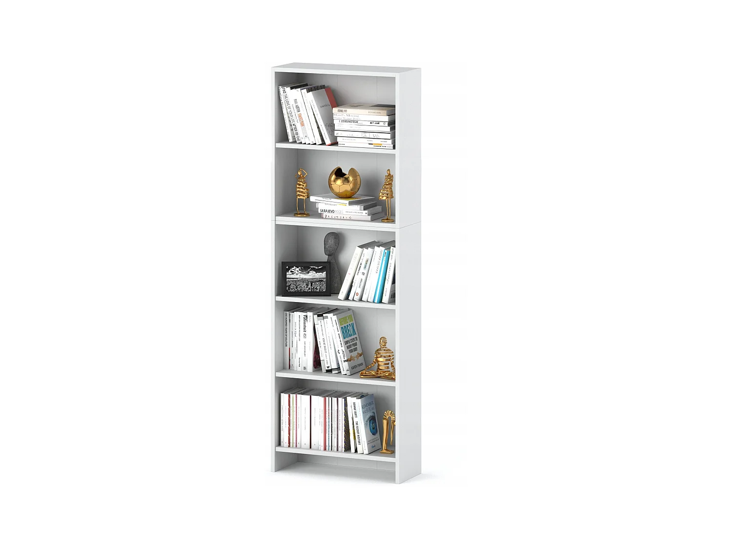 Bibliothèque - Étagère multifonction blanche 5 niveaux 60X30x189cm – Pour livres, jouets et accessoires de bureau