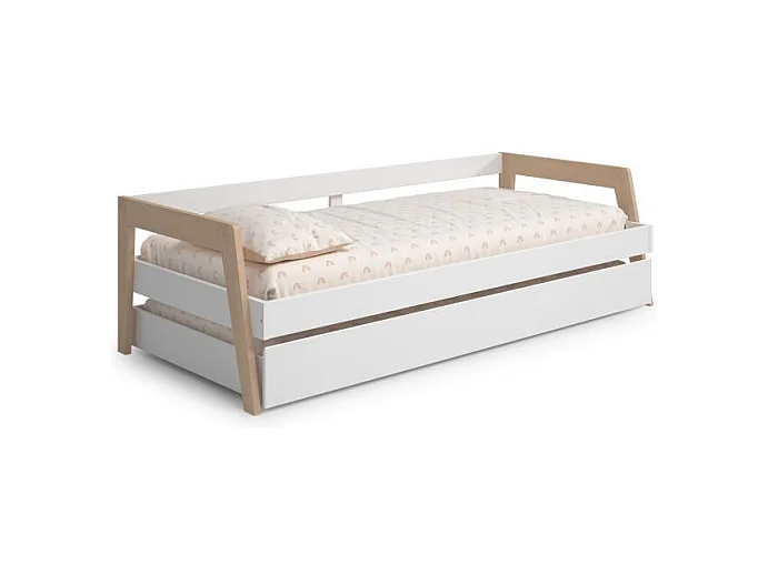 Cama doble juvenil Misty Haze Blanco - Oak Soft