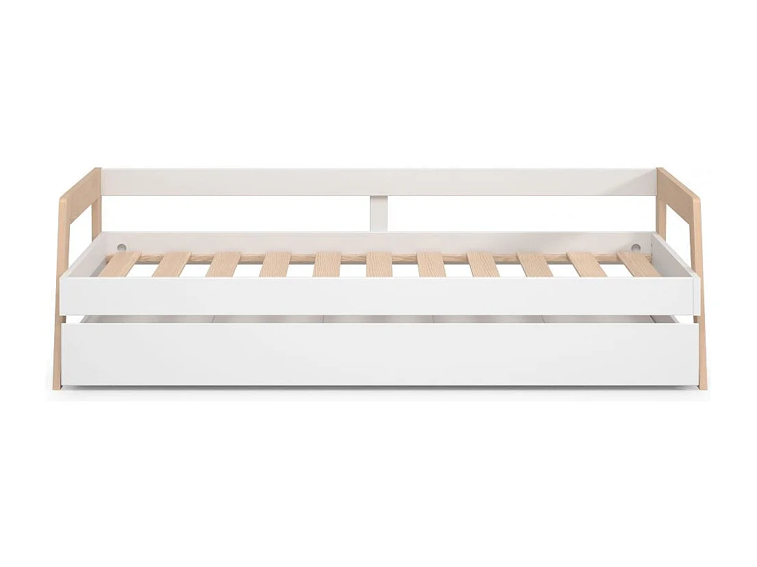 Cama doble juvenil Misty Haze Blanco - Oak Soft