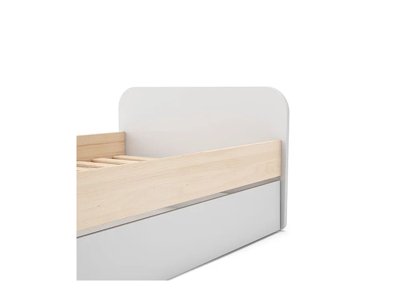 Cama doble juvenil Misty Breeze Blanco - Oak Soft