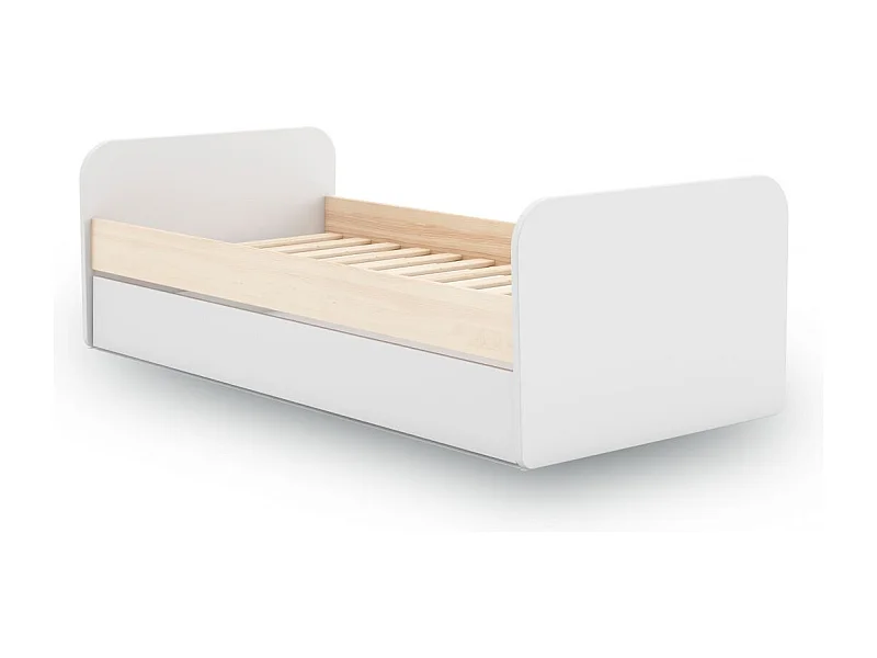 Cama doble juvenil Misty Breeze Blanco - Oak Soft