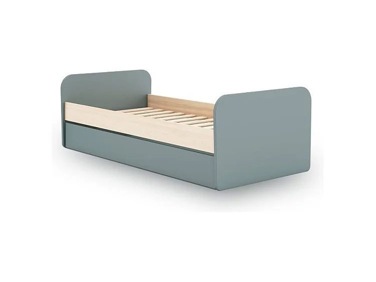 Cama doble juvenil Misty Breeze Verde Salvia - Oak Soft
