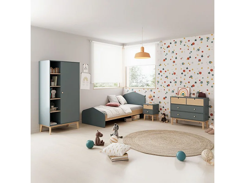 Armario juvenil Misty Breeze Verde Salvia - Oak Soft