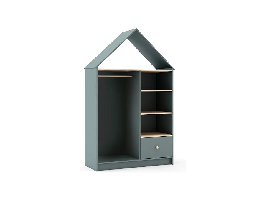 Armario vestidor juvenil Misty Cloud Verde Salvia - Oak Soft