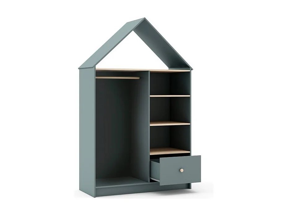 Armario vestidor juvenil Misty Cloud Verde Salvia - Oak Soft