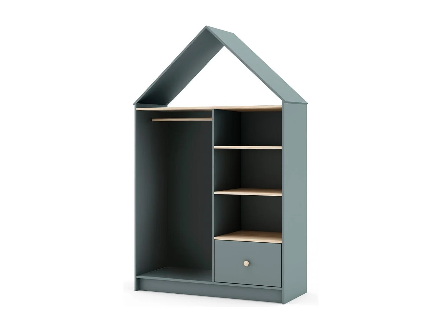 Armario vestidor juvenil Misty Cloud Verde Salvia - Oak Soft