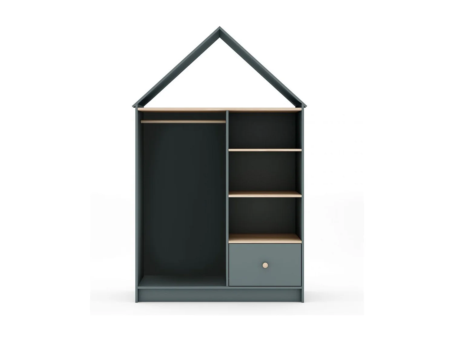 Armario vestidor juvenil Misty Cloud Verde Salvia - Oak Soft