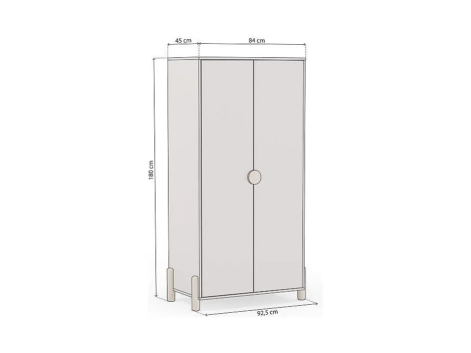 Armario juvenil Misty Dawn Beige - Oak Soft