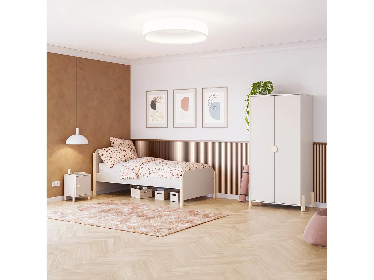 Armario juvenil Misty Dawn Beige - Oak Soft